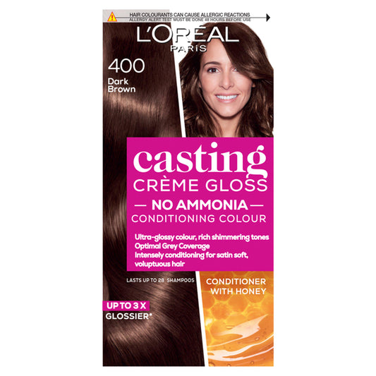 L'Oreal Paris Casting Creme Gloss Semi Permanent Hair Dye Dark Brown 400 Brunette Sainsburys   