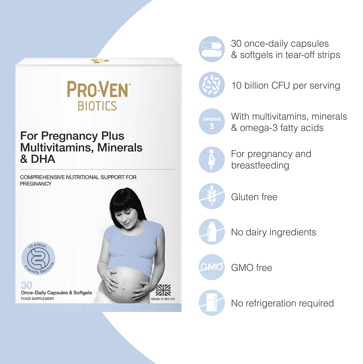 Pro-Ven Pregnancy Plus 30 Capsules and Softgels, imported from the UK