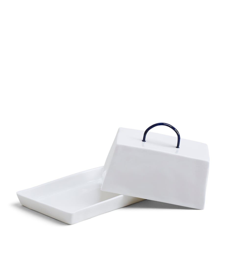 Feldspar fine bone china cobalt butter dish, UK version