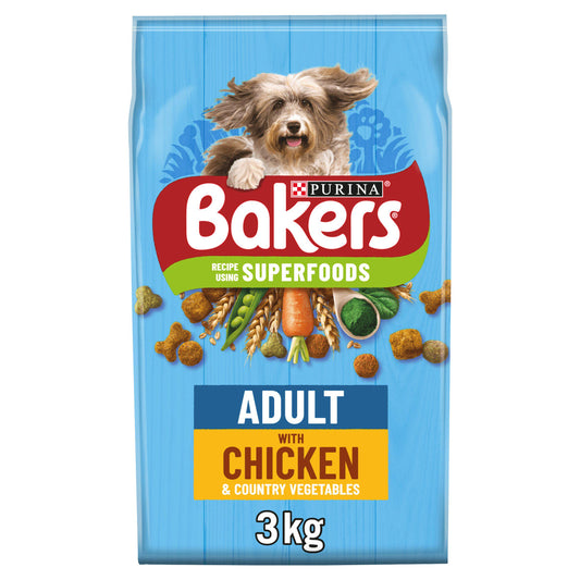 Bakers Dry Dog Food Chicken and Veg 3kg Dog Food & Accessories Sainsburys   