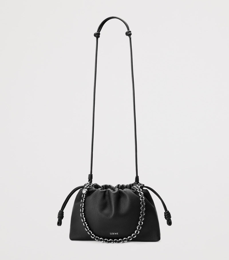 LOEWE Flamenco shoulder bag in leather with knotted drawstrings - British product