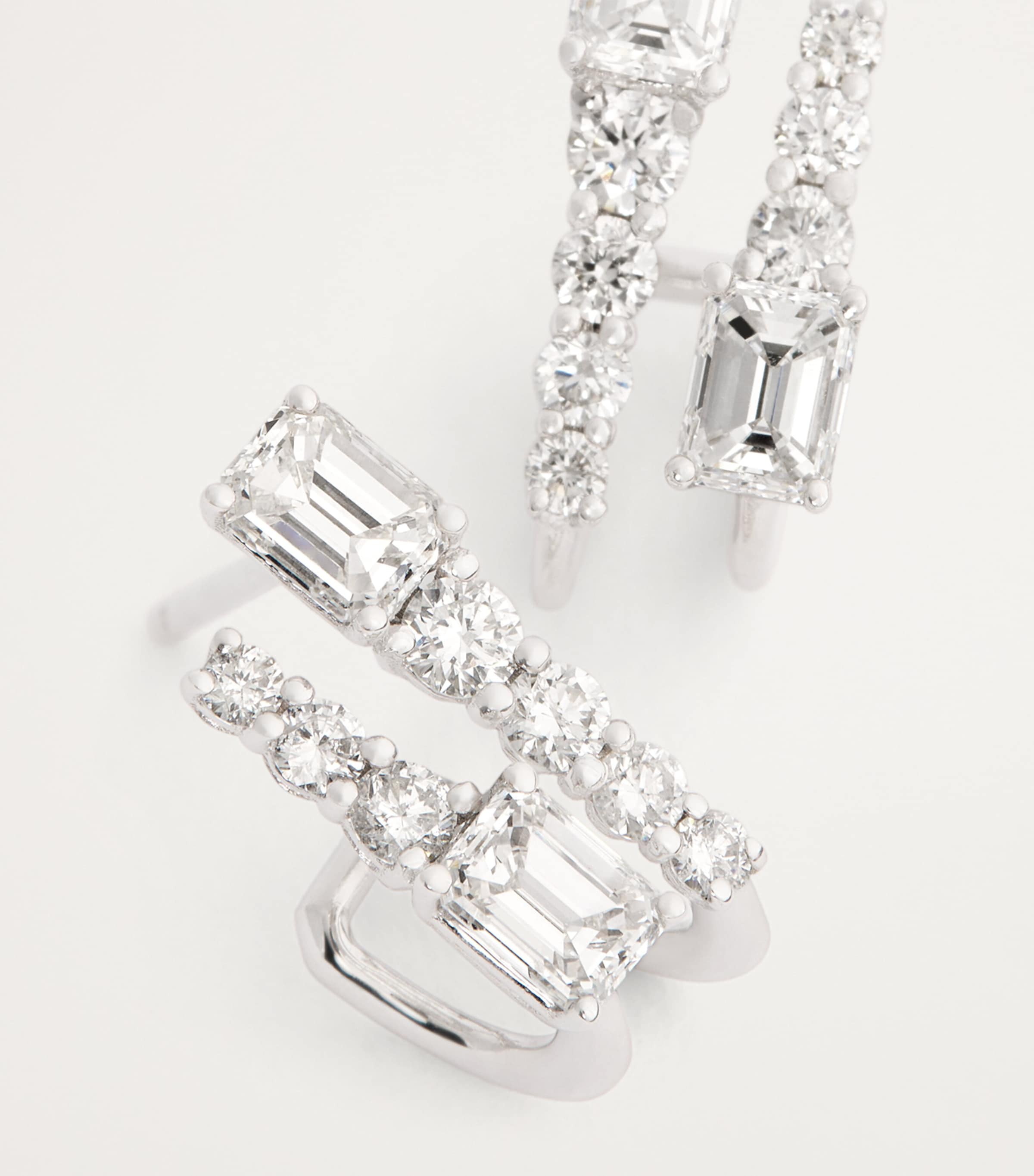 SHAY white gold diamond double stick stud earrings, imported from the UK