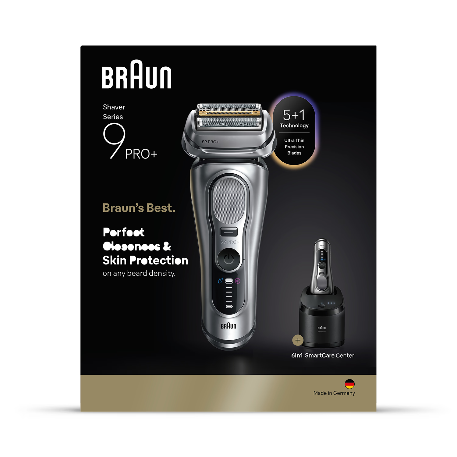 Braun Series 9 PRO+ electric shaver 9667CC Silver (British brand)