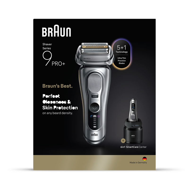 Braun Series 9 PRO+ electric shaver 9667CC Silver (British brand)