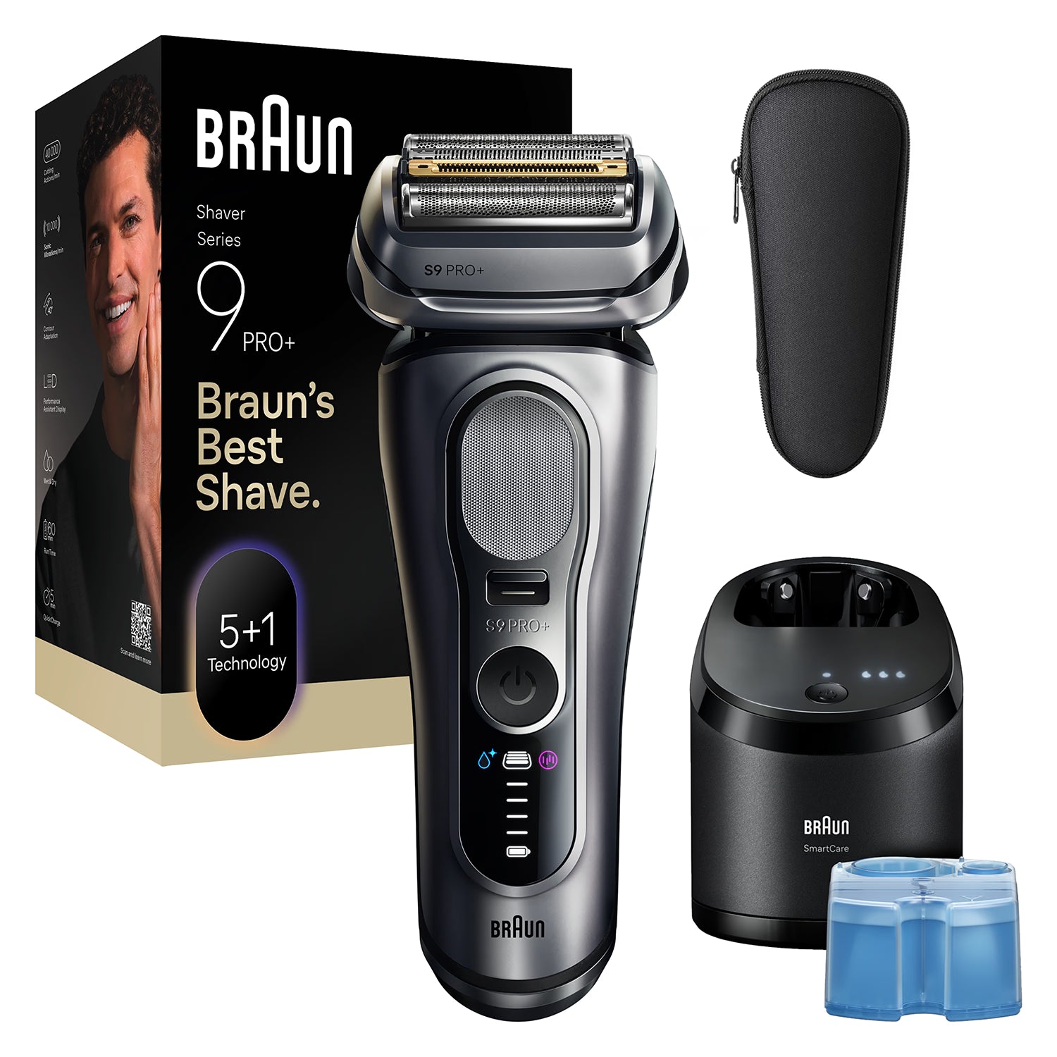 Braun Series 9 PRO+ electric shaver 9667CC Silver (British brand)
