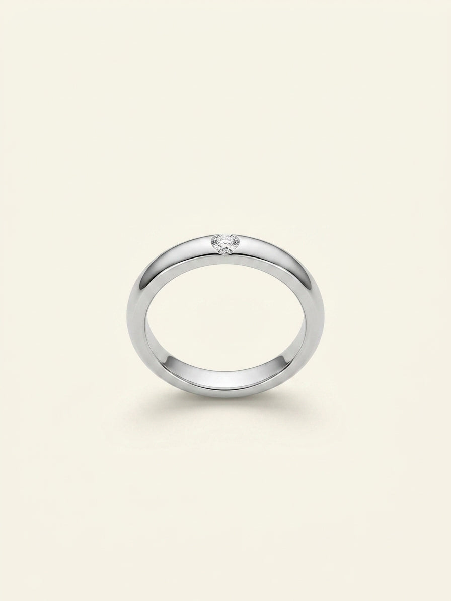 Cartier 1895 platinum wedding band 0.04ct diamond 3.5mm - British product