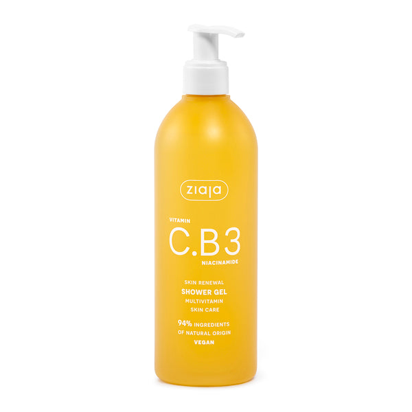 Ziaja Vitamin C.B3 Niacinamide Shower Gel 400ml, imported from the UK