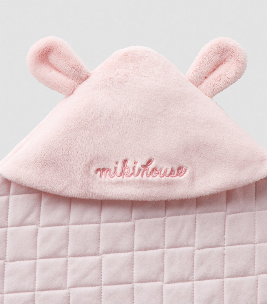 Miki House hood-detail blanket faux fur - British product