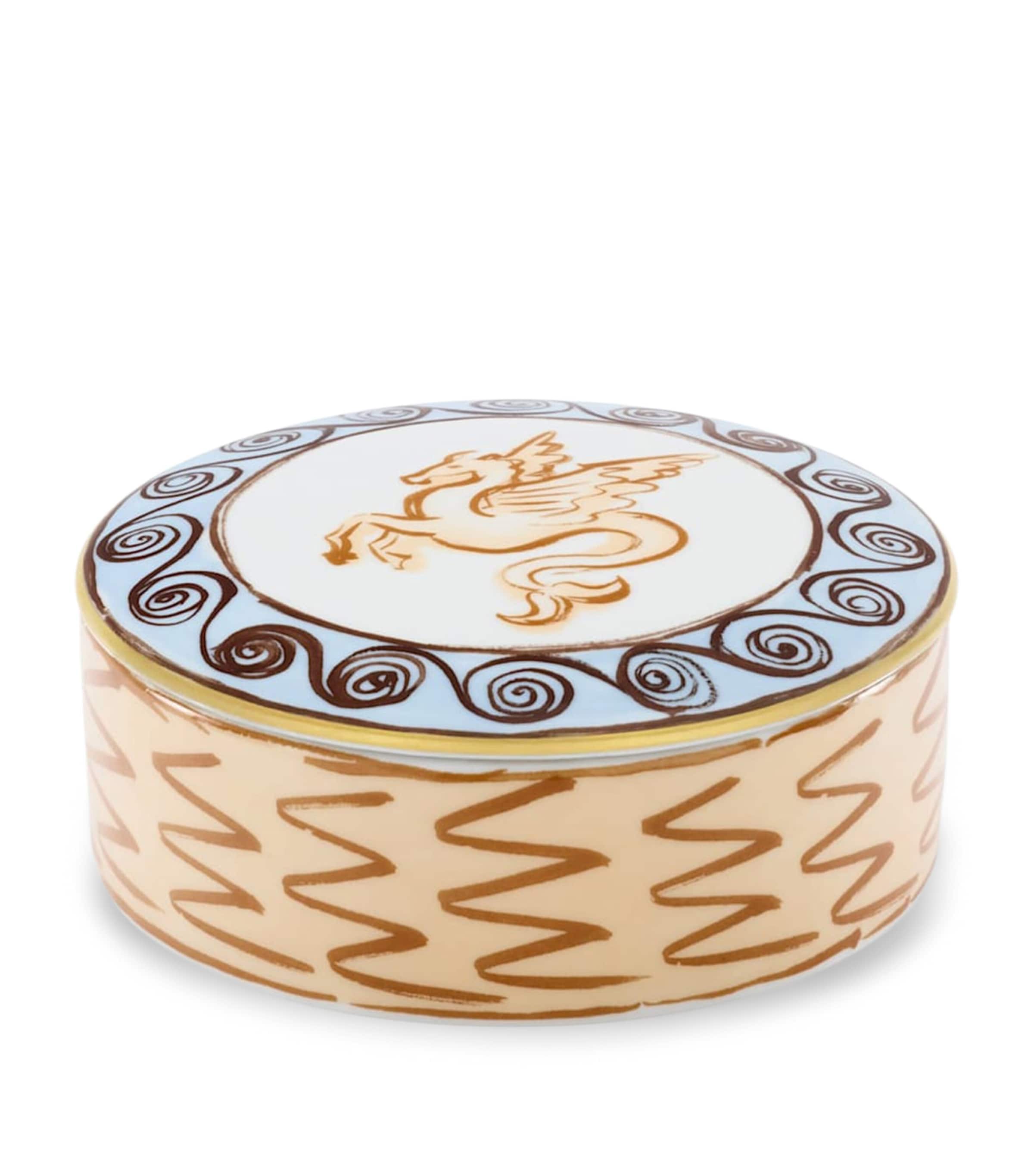 GINORI 1735 Porcelain Il Viaggio di Nettuno round trinket box 13cm, UK version