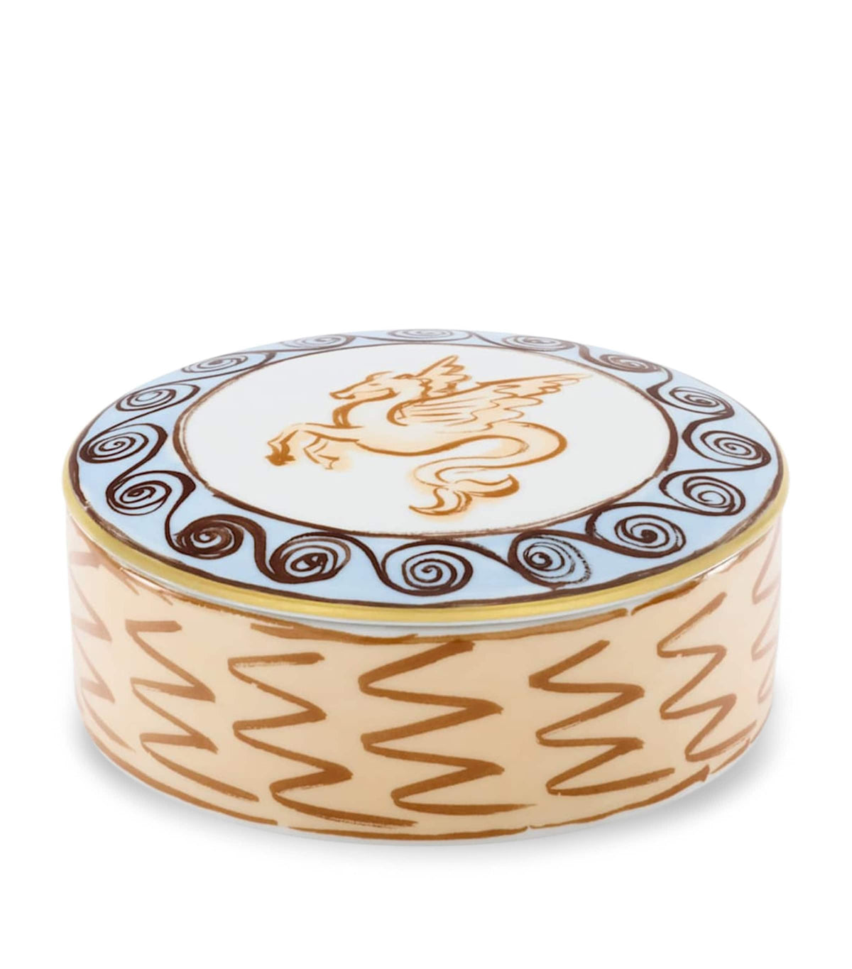 GINORI 1735 Porcelain Il Viaggio di Nettuno round trinket box 13cm, UK version