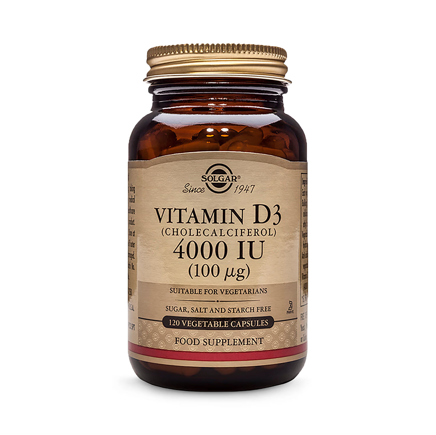 Solgar Vitamin D3 4000IU 120 Vegetable Capsules (British brand)
