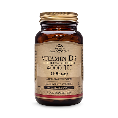 Solgar D-vitamin D3 4000IE 120 vegetabilske kapsler