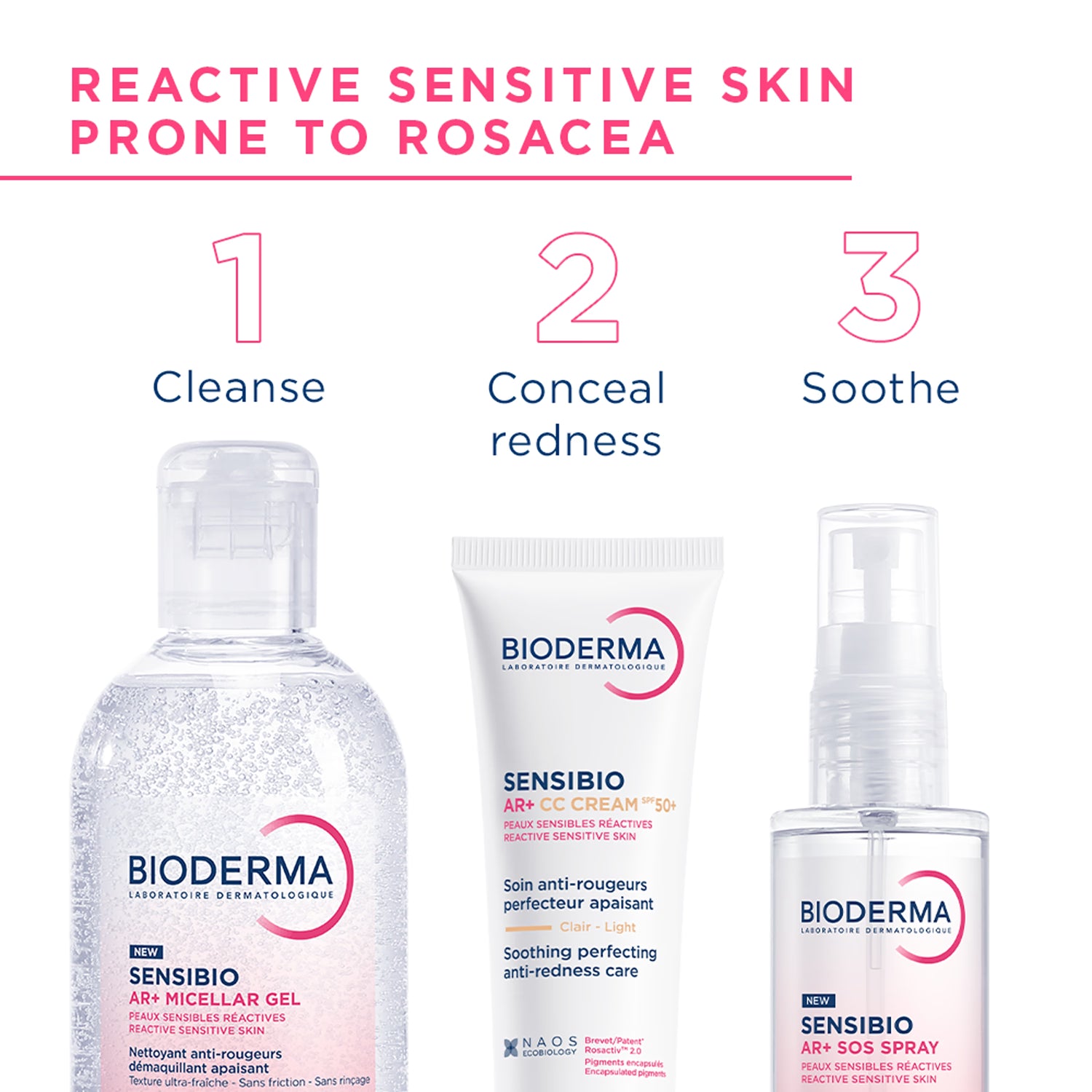 Bioderma AR+ SOS anti-redness spray 70ml, imported from the UK