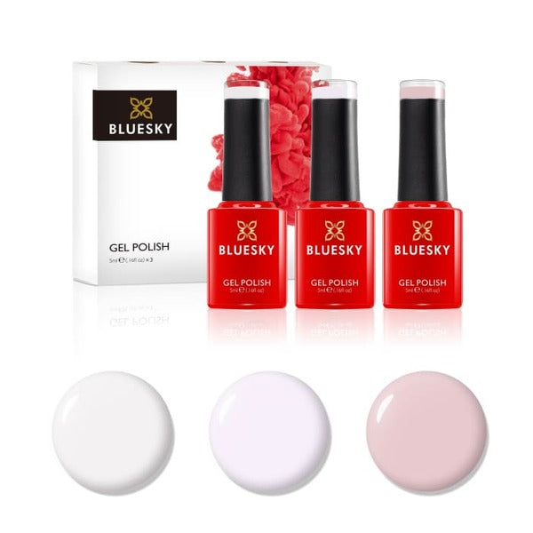 Bluesky Mini Trio Set French Manicure Gel Polish 5ml - British product