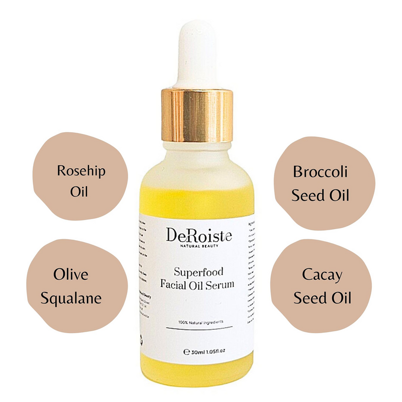 Superfood facial oil serum with organic botanicals (British brand)