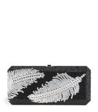 Judith Leiber crystal feather clutch bag with chain strap (British brand)