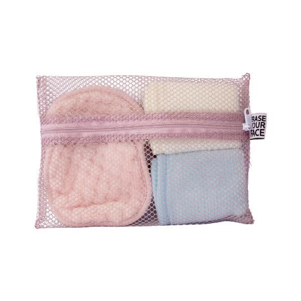 Erase Your Face makeup remover cloths and pads travel pouch set, imported from the UK
