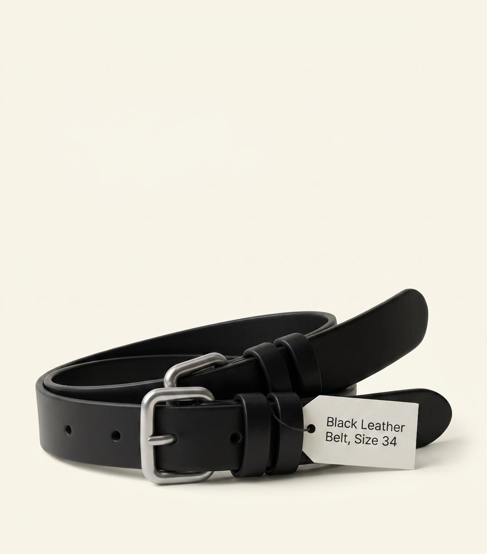 Prada double buckle leather belt, UK version
