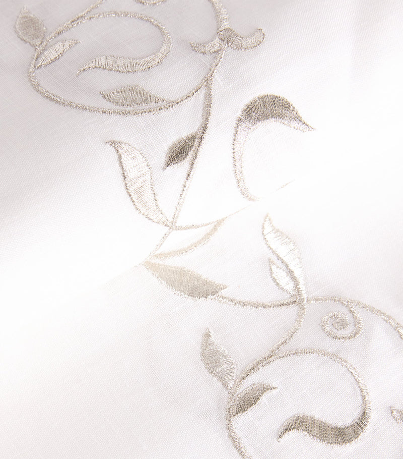 Dea Linen Embroidered Scroll Tablecloth 170cm x 270cm - British product