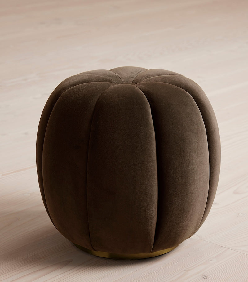 Soho Home velvet Sofia footstool, imported from the UK