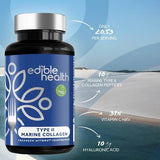 Edible Health Type II marine collagen capsules 60 count, UK version