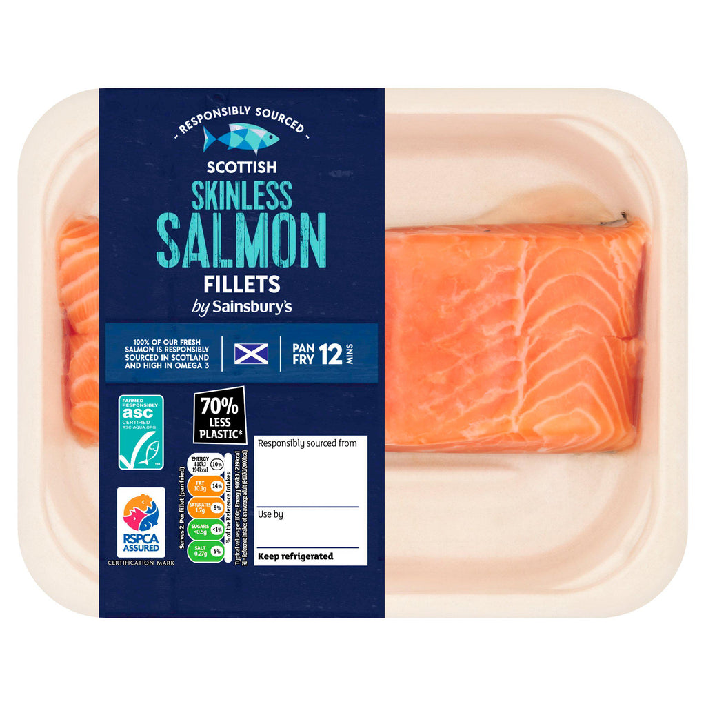 Sainsbury's Skinless ASC Scottish Salmon Fillets x2 220g