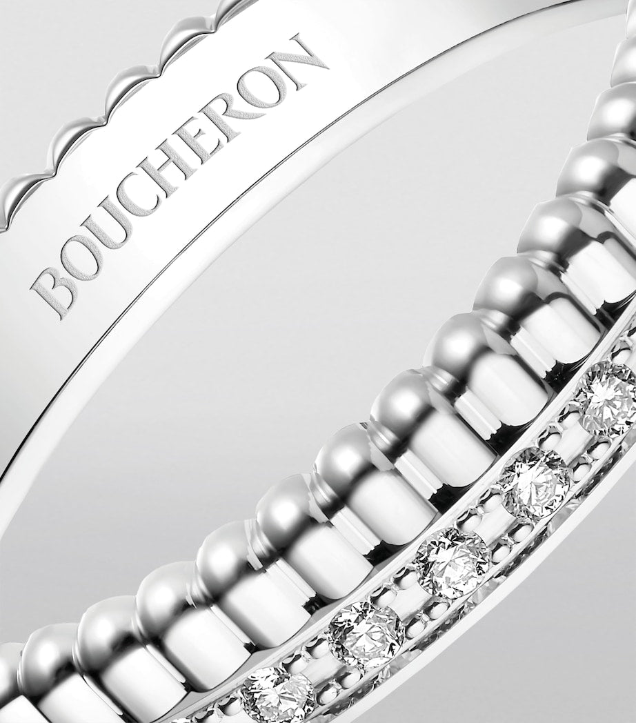 Boucheron white gold diamond Quatre Radiant wedding band, UK version