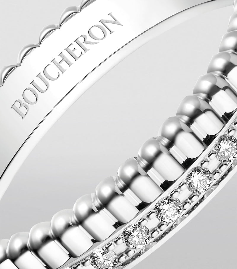 Boucheron white gold diamond Quatre Radiant wedding band, UK version