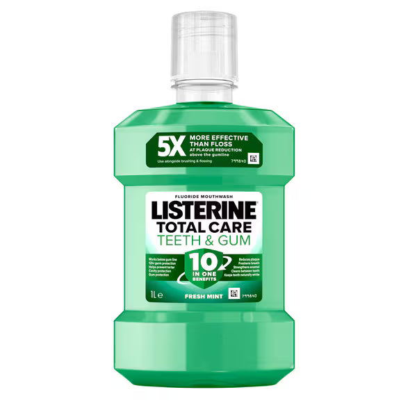Listerine Total Care Teeth & Gum Mouthwash 1L (British brand)