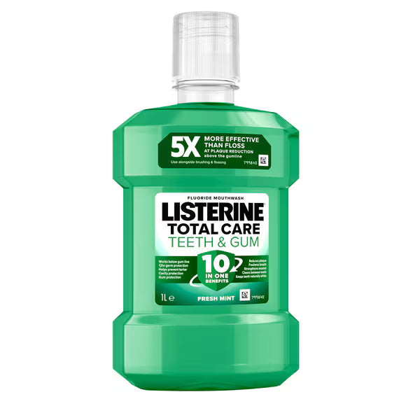 Listerine Total Care Teeth & Gum Mouthwash 1L (British brand)
