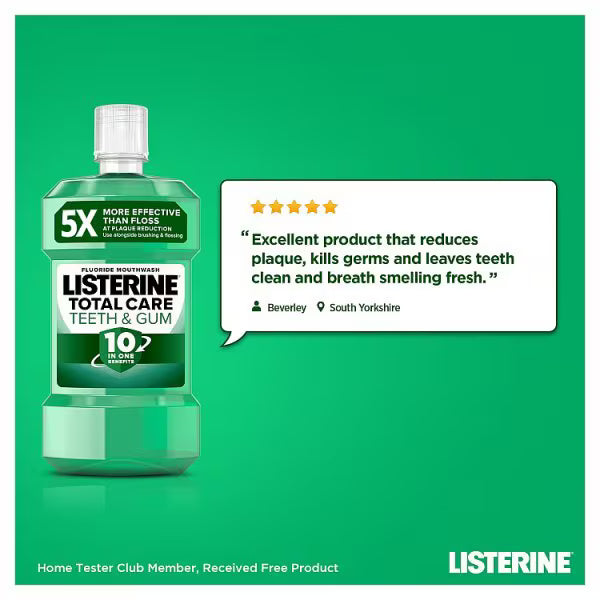 Listerine Total Care Teeth & Gum Mouthwash 1L (British brand)