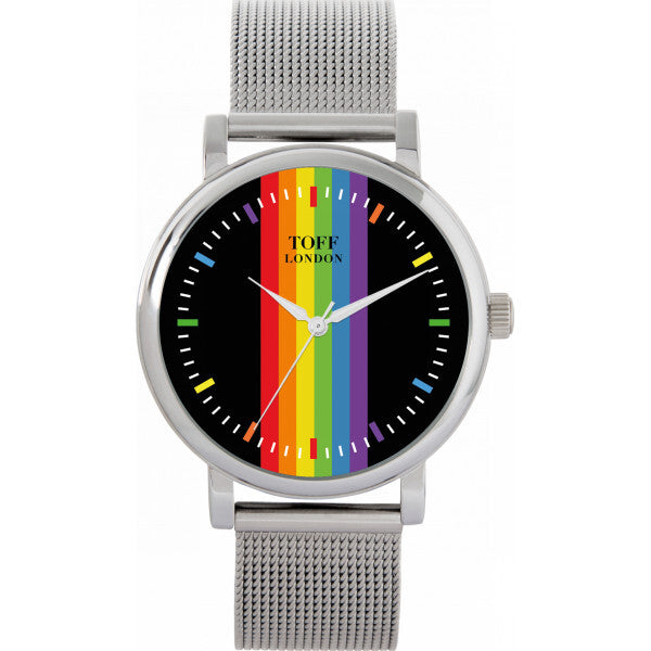 Toff London 38mm Pride watch with rainbow batons, UK version