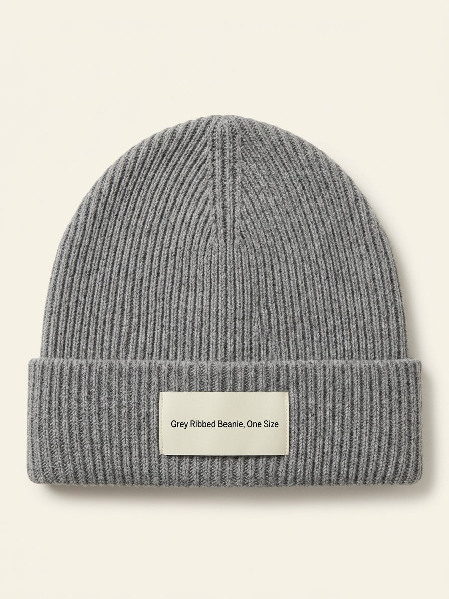 Mulberry Tree chunky ribbed beanie hat lambswool (British brand)