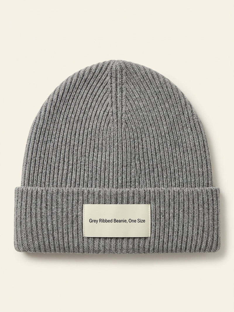 Mulberry Tree chunky ribbed beanie hat lambswool (British brand)