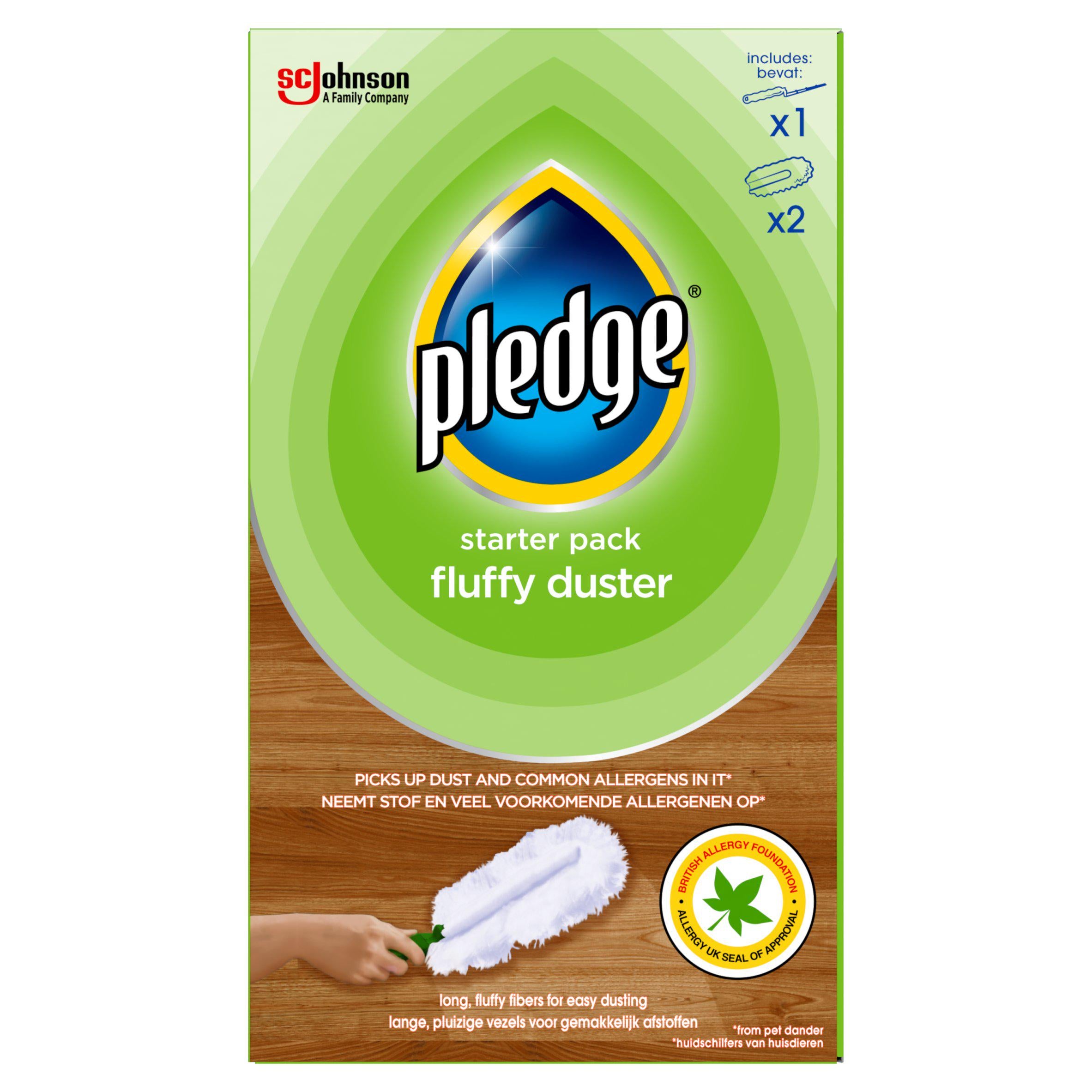 Pledge Dust It Fluffy Duster Starter Pack 1 Handle & 2 Refills Polishes & dusters Sainsburys   