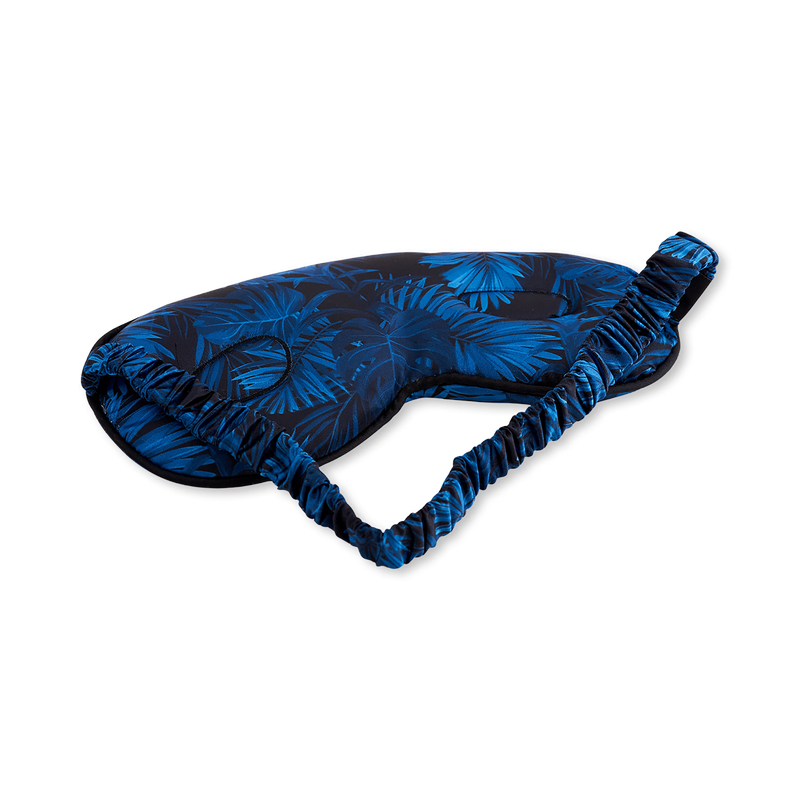 Smug Cloud padded satin sleep mask Palm Noir (British brand)