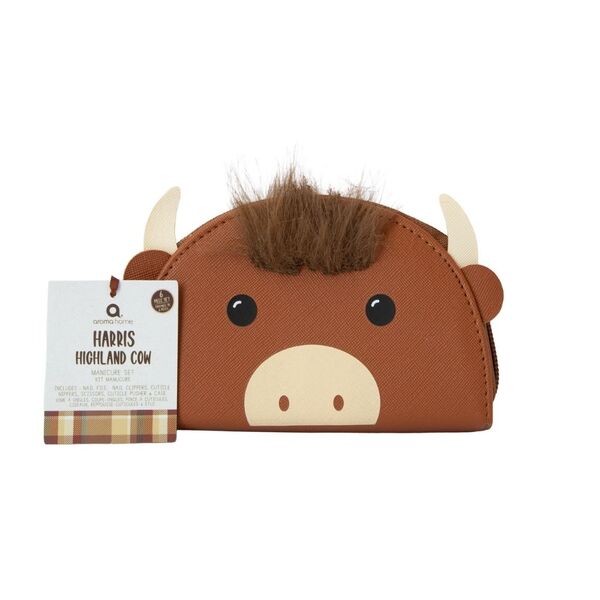 Aroma Home Harris Highland Cow manicure tool gift set - British product