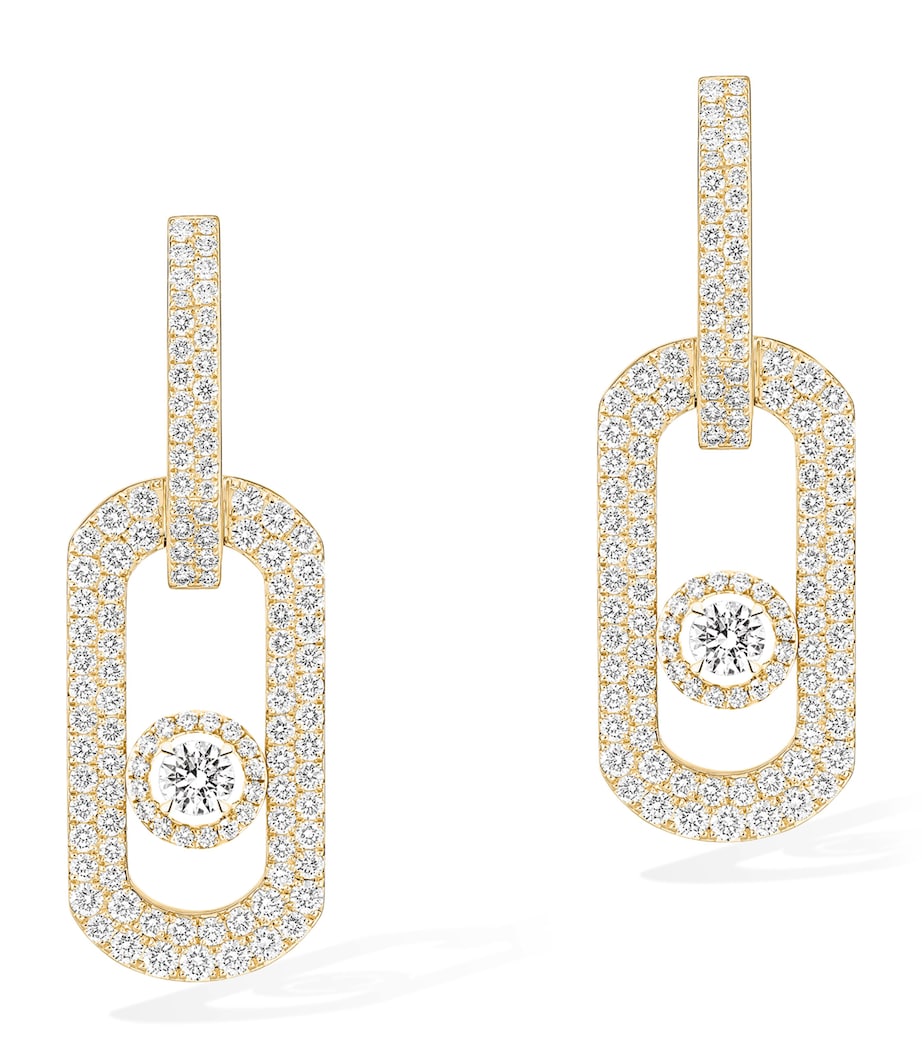 Messika yellow gold diamond pavé XL earrings 2.12ct - British product