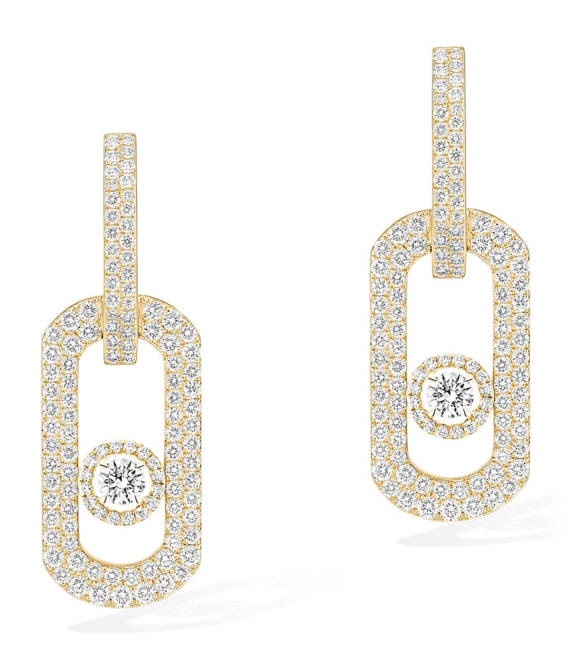 Messika yellow gold diamond pavé XL earrings 2.12ct - British product