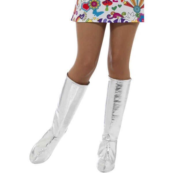 Smiffys GoGo Boot Covers, Silver