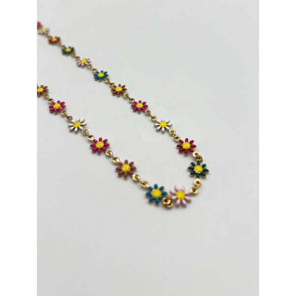 SVNX Daisy Necklace Multi Gold, UK version