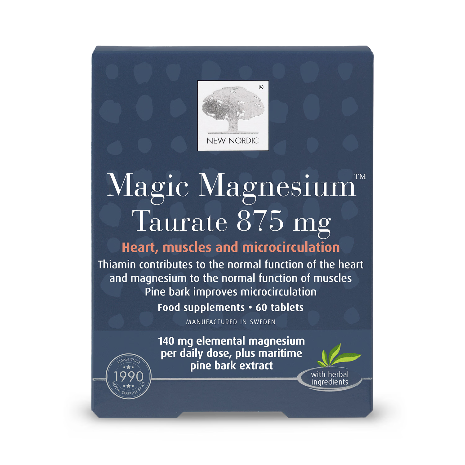 New Nordic Magic Magnesium Taurate supplement 60 tablets, UK version