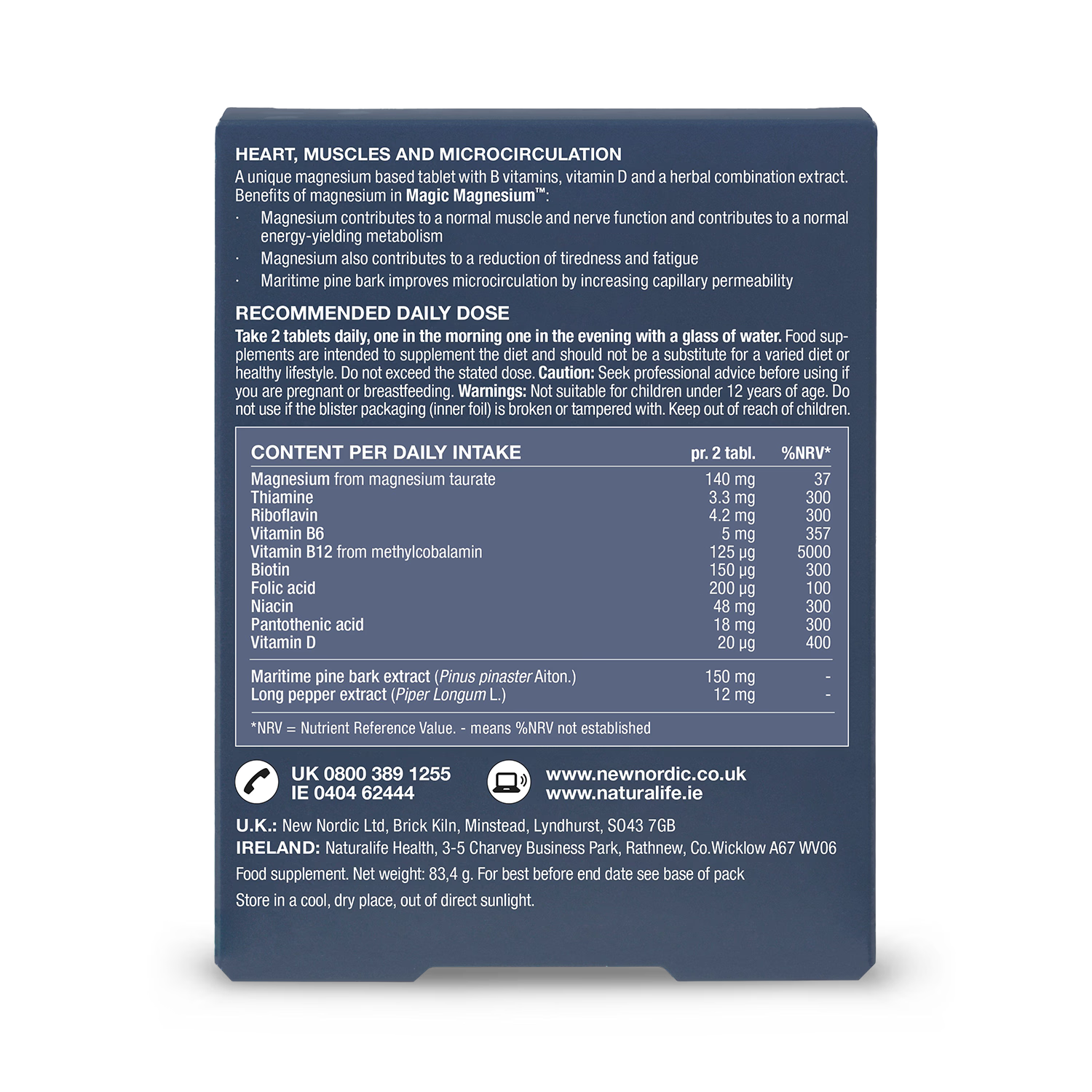 New Nordic Magic Magnesium Taurate supplement 60 tablets, UK version