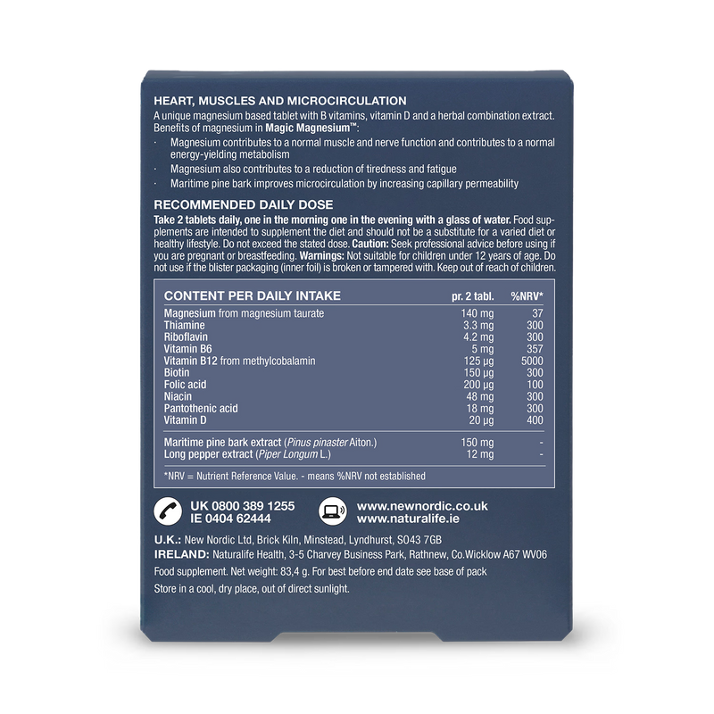 New Nordic Magic Magnesium Taurate supplement 60 tablets, UK version