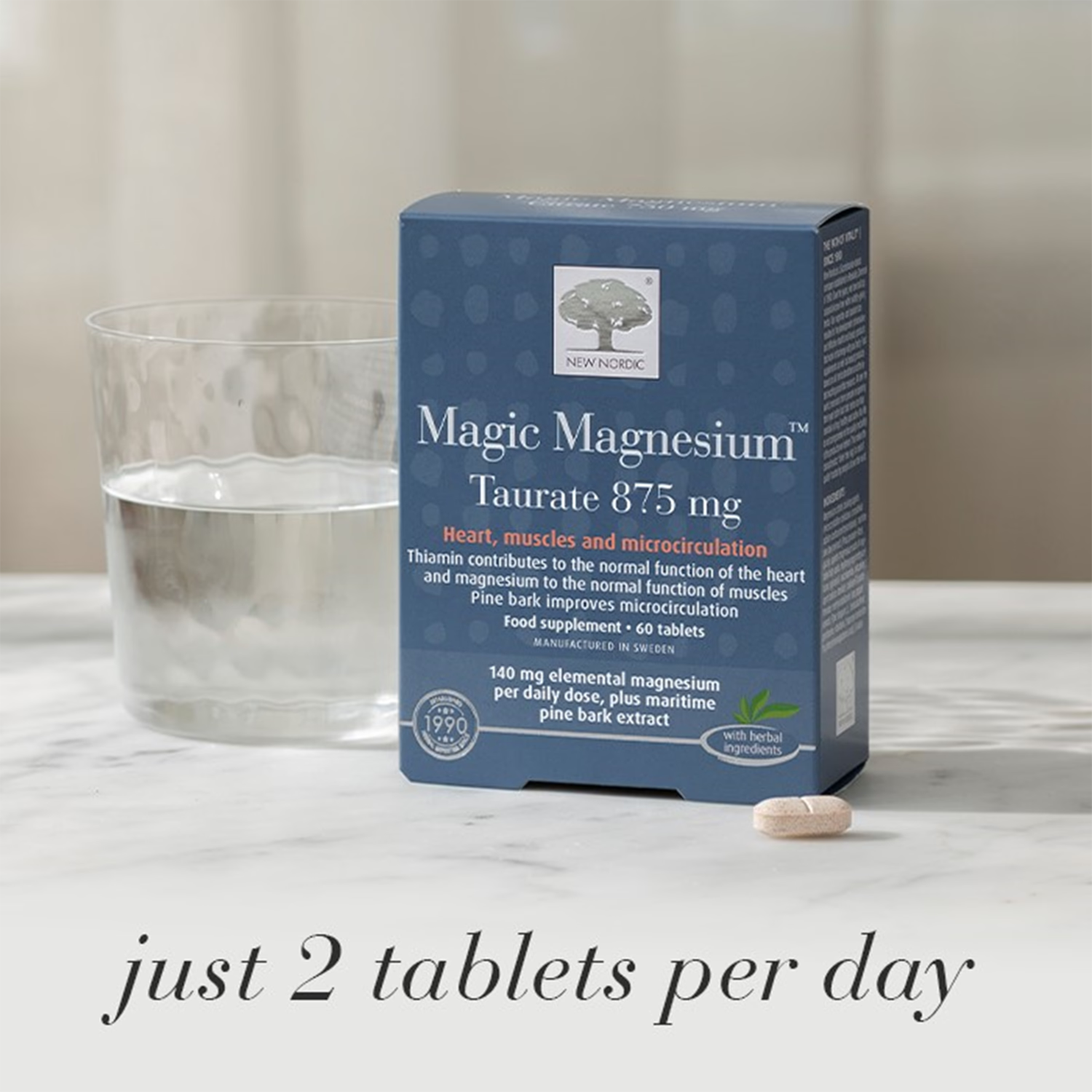 New Nordic Magic Magnesium Taurate supplement 60 tablets, UK version