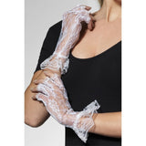 Fever fingerless lace gloves white (British brand)