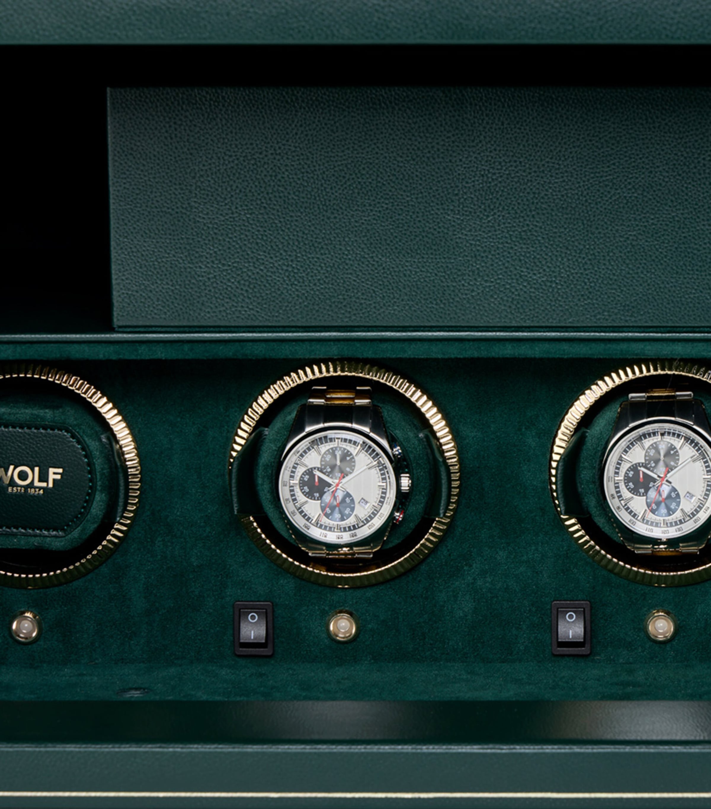 WOLF The Den watch winder safe vegan leather, UK version