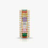 MUCHV thick ring with colourful cubic zirconia stones (British brand)