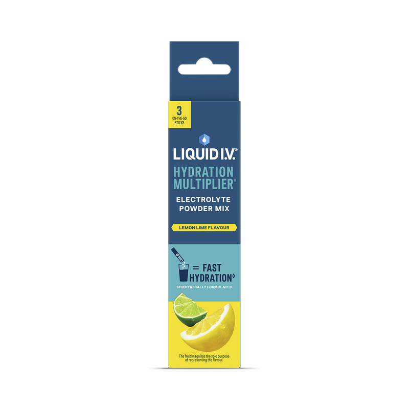 Liquid I.V. electrolyte powder mix Lemon Lime 3 sachets - British product