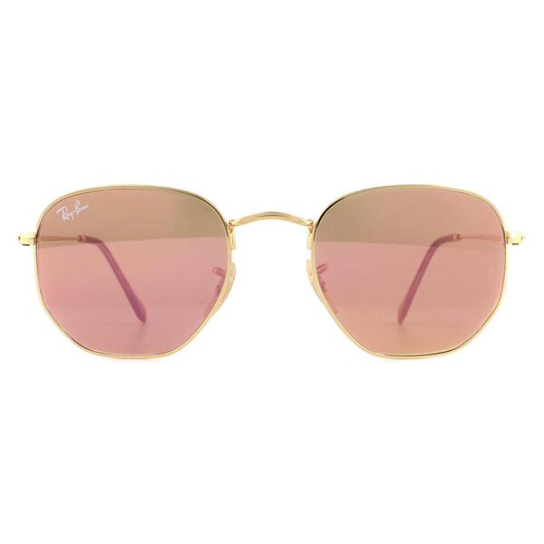 Ray-Ban hexagonal gold sunglasses with copper flash mirror - British product